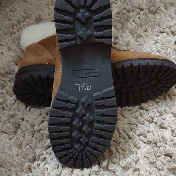 New Marc Fisher Women's Size 9M Hiking Boot Gorpcore Lace up Tan Suede Lace up - Picture 6 of 9